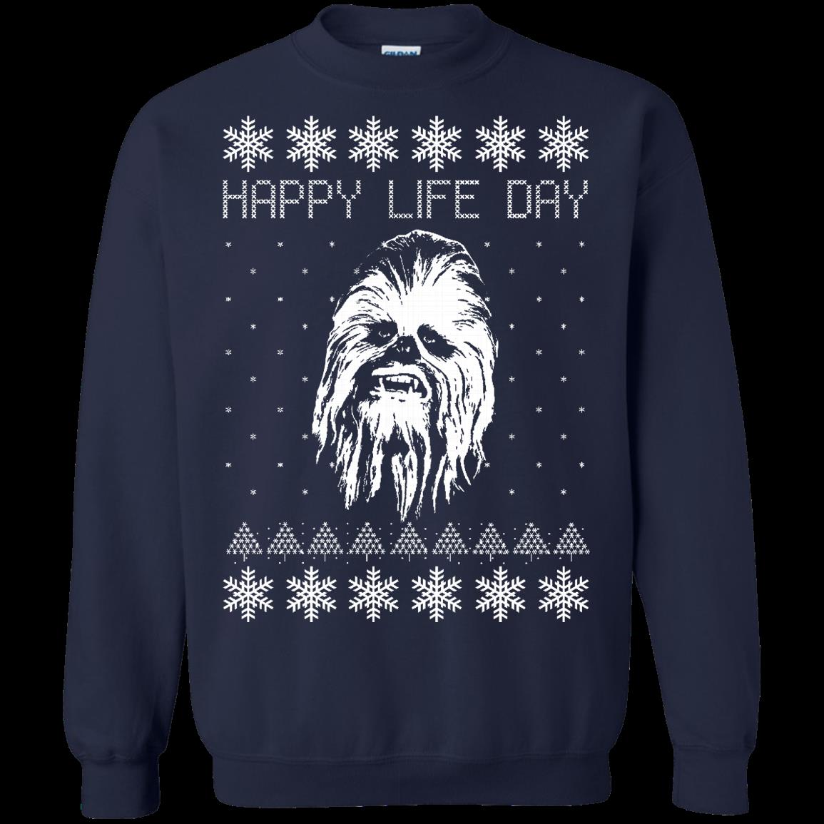 S S Happy Life Day Chewbacca Star Wars Christmas Shirts T Shirt Hoodies Sweatshirt 1 » Cool Gifts for You - Mfamilygift S S Happy Life Day Chewbacca Star Wars Christmas Shirts T Shirt Hoodies Sweatshirt 1