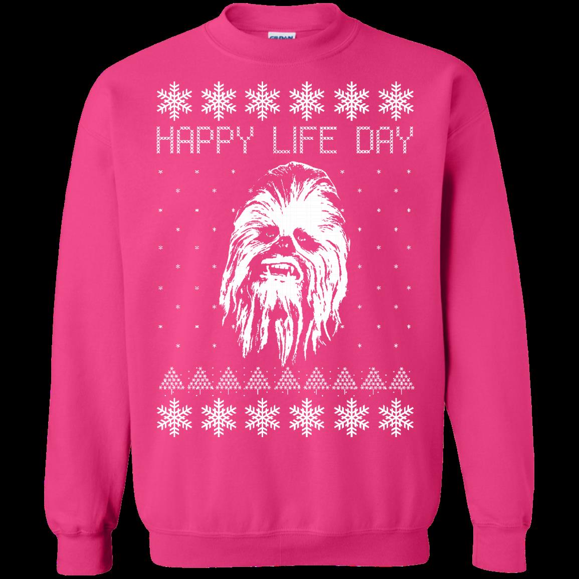 S S Happy Life Day Chewbacca Star Wars Christmas Shirts T Shirt Hoodies Sweatshirt 3 » Cool Gifts for You - Mfamilygift S S Happy Life Day Chewbacca Star Wars Christmas Shirts T Shirt Hoodies Sweatshirt 3
