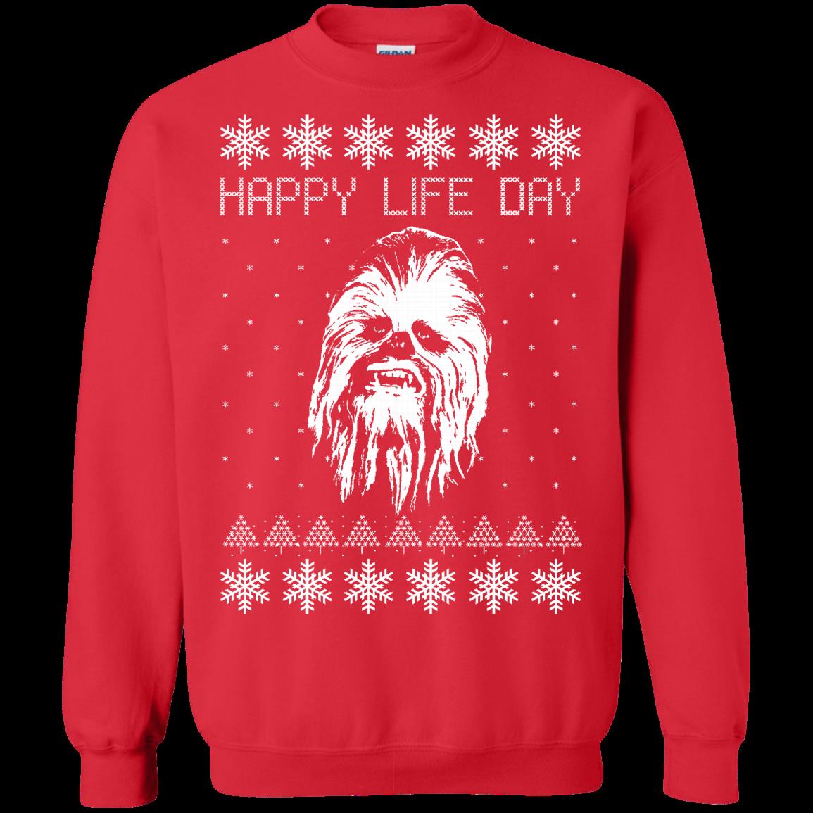 S S Happy Life Day Chewbacca Star Wars Christmas Shirts T Shirt Hoodies Sweatshirt 4 » Cool Gifts for You - Mfamilygift S S Happy Life Day Chewbacca Star Wars Christmas Shirts T Shirt Hoodies Sweatshirt 4