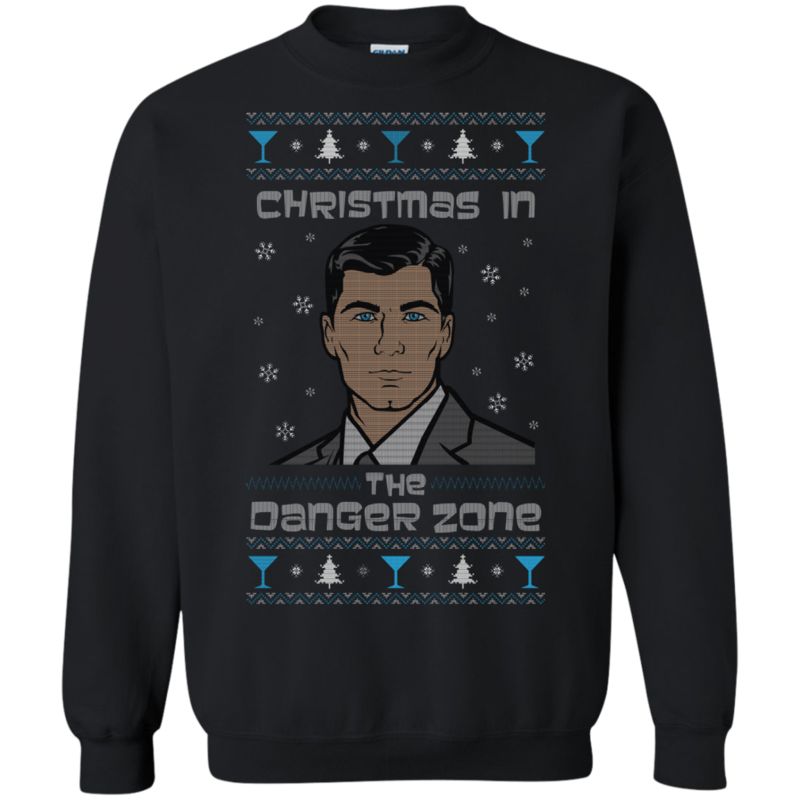 S Sterling Archer Ugly Christmas Sweater Shirts Christmas In The Danger Zone T Shirt Hoodies Sweatshirt