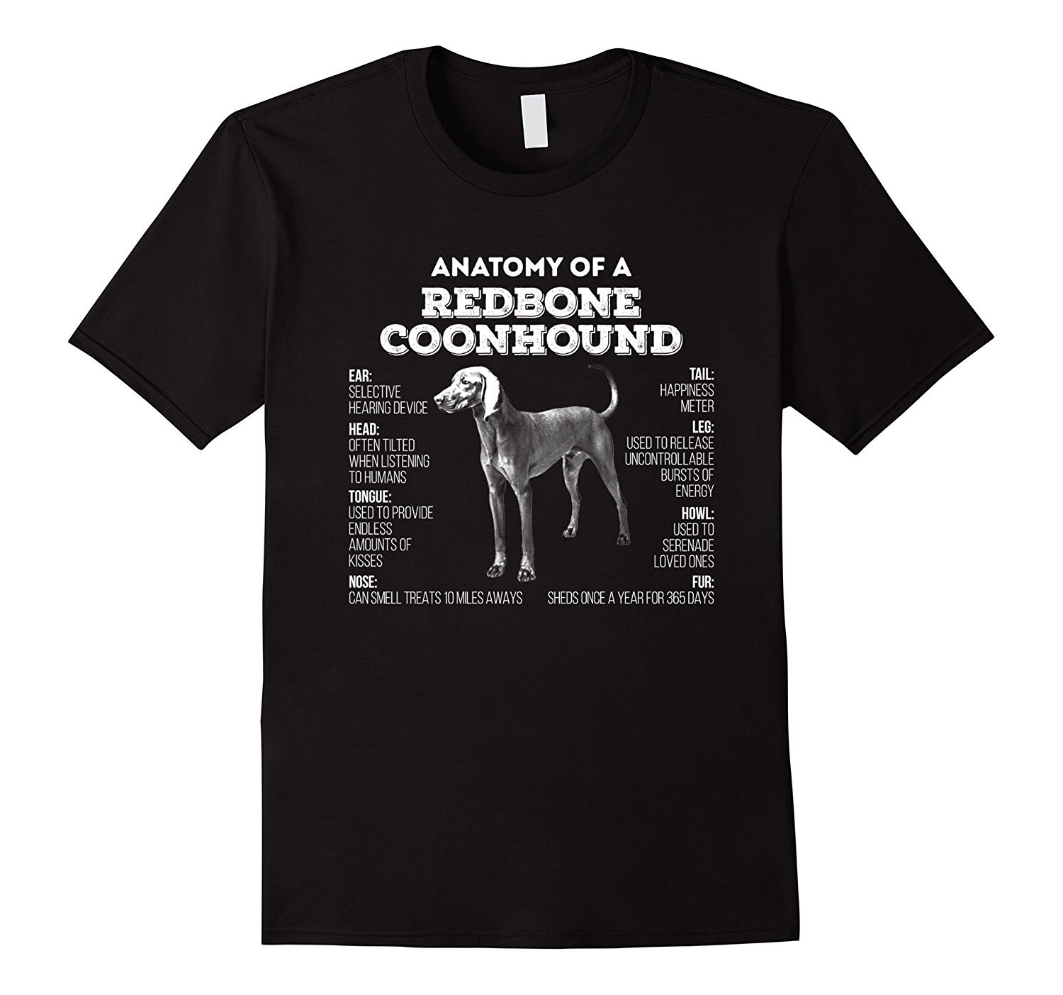 Anatomy Of A Redbone Coonhound T-Shirt