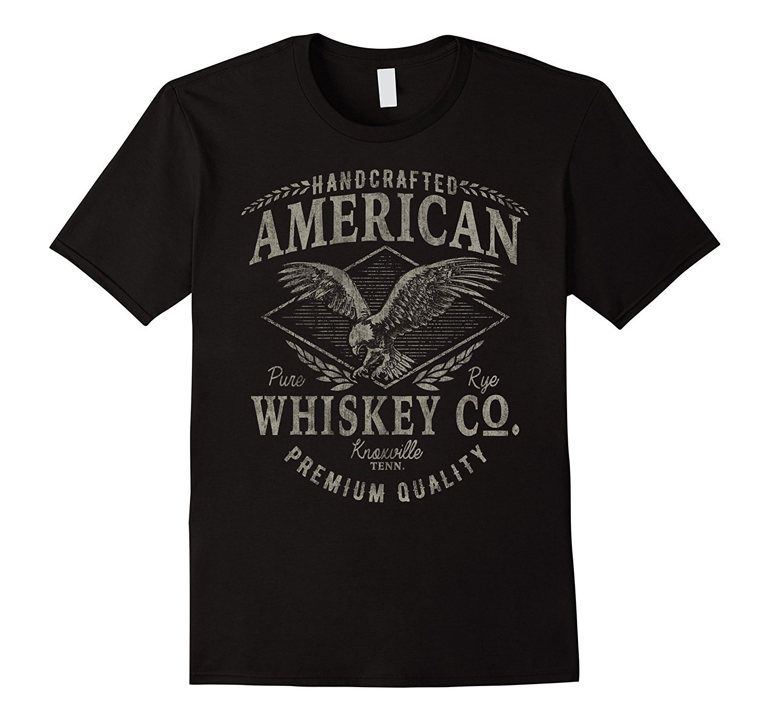Handcrafted American Whiskey Eagle Vintage Graphic T-Shirt