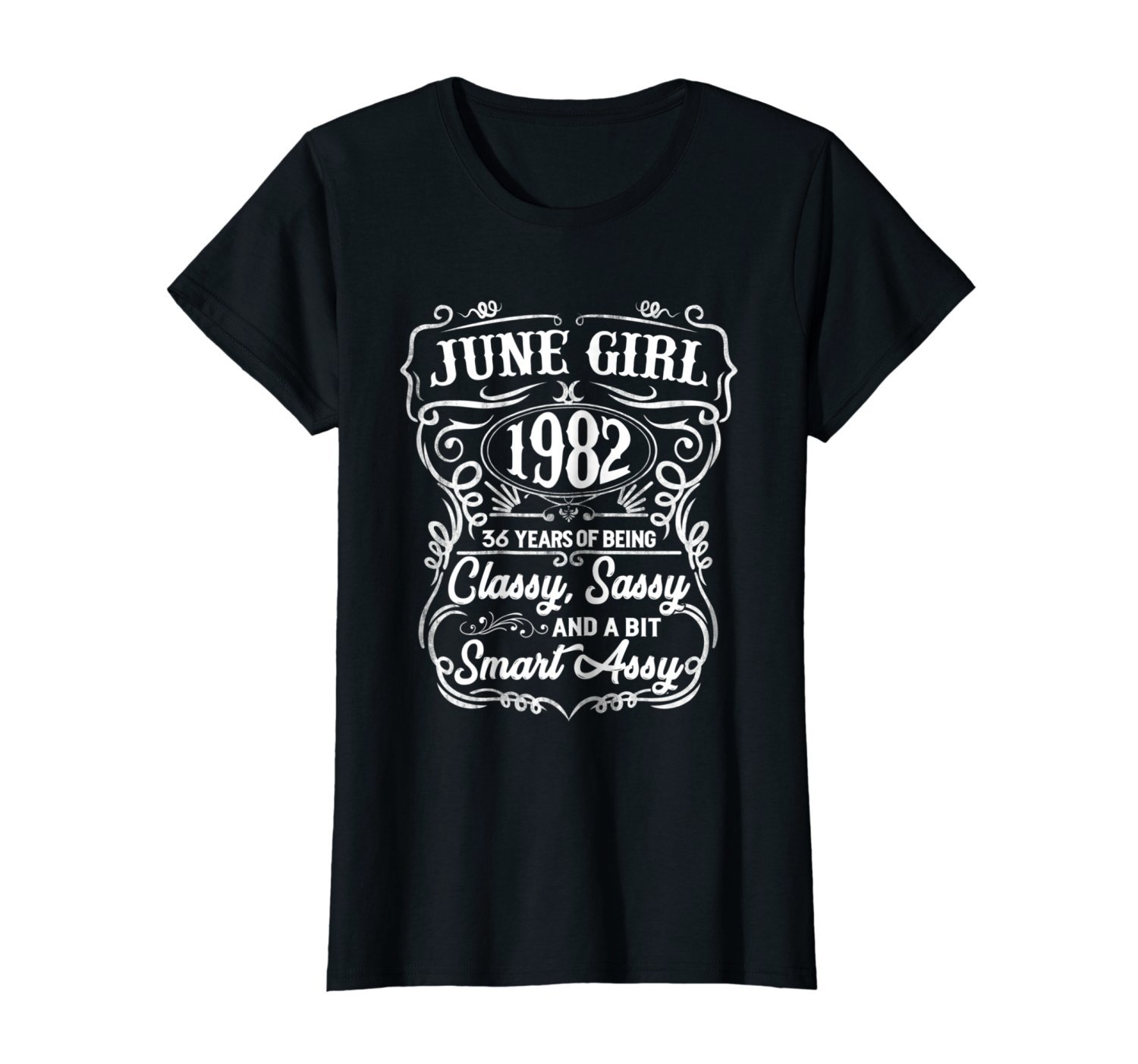 Womens 36Th Birthday Gifts June 1982 Of Being Classy Sassy Shirt
