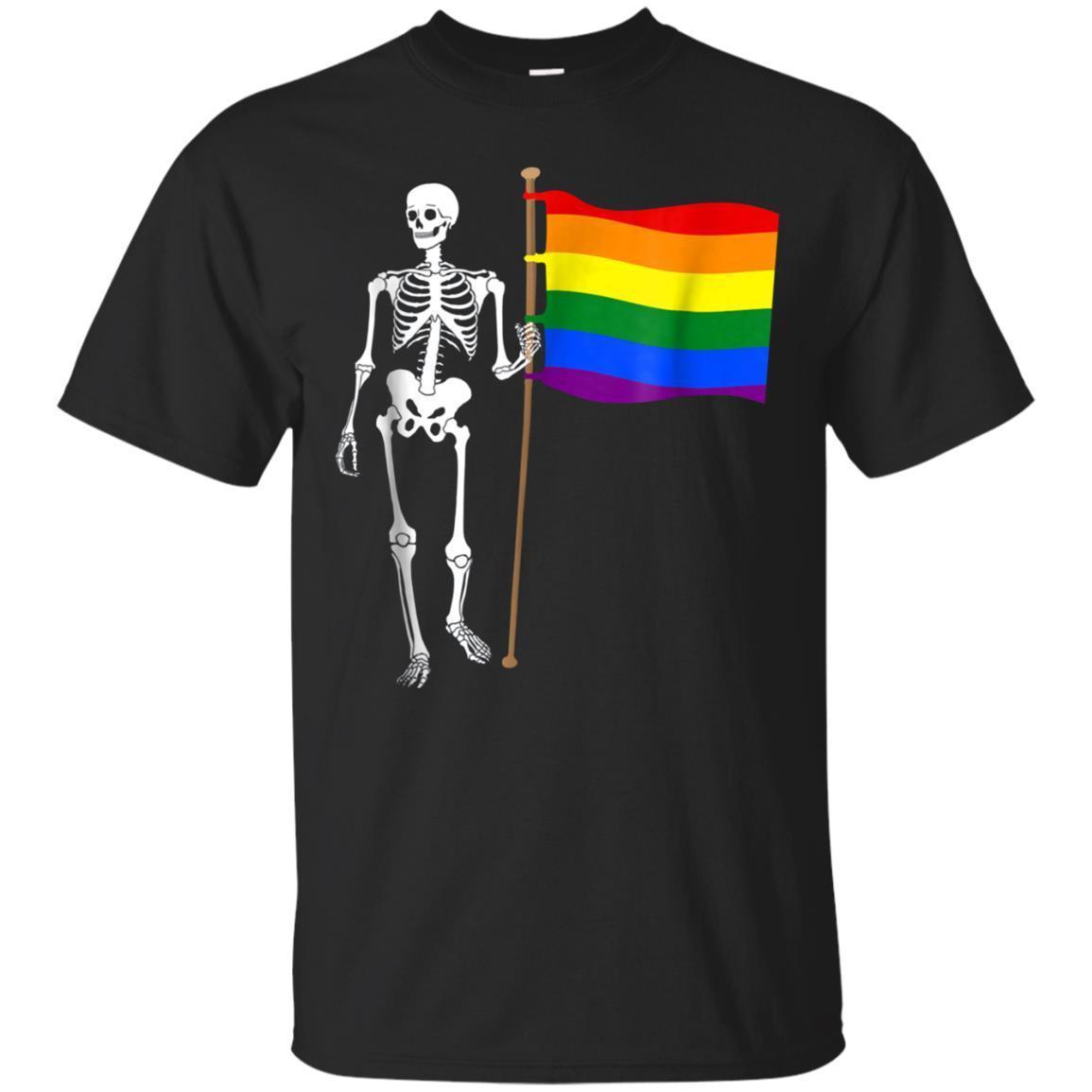 Skeleton Lgbt Gay Pride Flag T-Shirt Funny Skeleton Flag Gay Skeleton Lgbt Gay Pride Flag T-Shirt Funny Skeleton Flag Gay