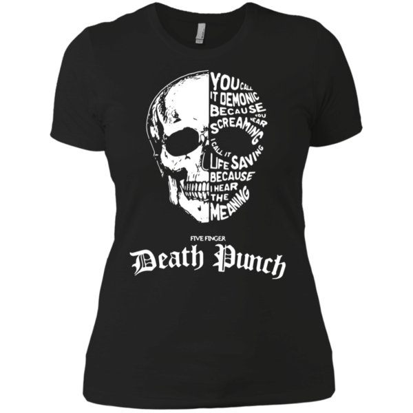 Skull Five Finger Death Punch Shirt Ladies’ Boyfriend Shirt Skull Five Finger Death Punch Shirt Ladies’ Boyfriend Shirt