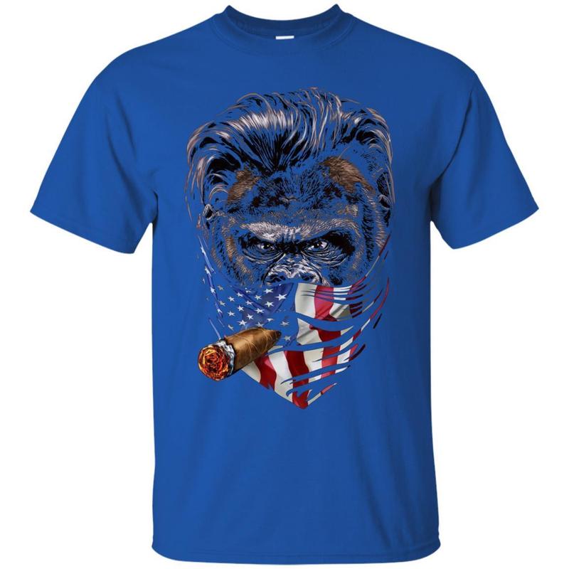 Slick Hair Gorilla With Cigar In Usa America Bandana T-Shirt 3 » Cool Gifts for You - Mfamilygift Slick Hair Gorilla With Cigar In Usa America Bandana T-Shirt 3