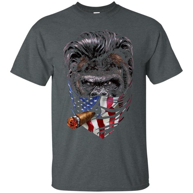 Slick Hair Gorilla With Cigar In Usa America Bandana T-Shirt 4 » Cool Gifts for You - Mfamilygift Slick Hair Gorilla With Cigar In Usa America Bandana T-Shirt 4