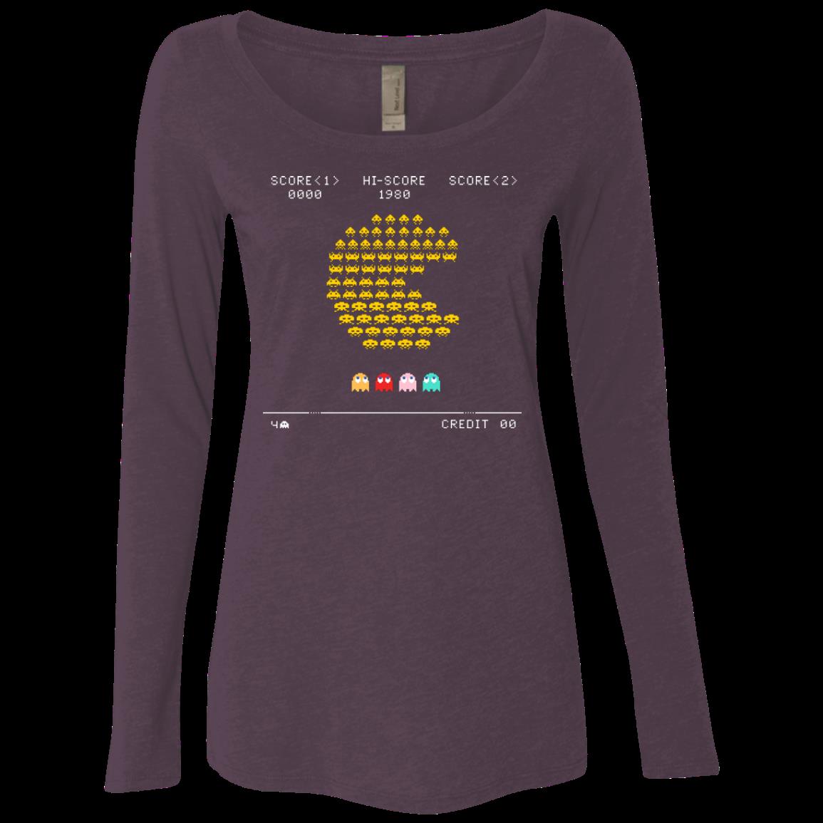 Great Pacman Invaders Women’S Triblend Long Sleeve Shirt 2 » Cool Gifts for You - Mfamilygift Great Pacman Invaders Women’S Triblend Long Sleeve Shirt 2