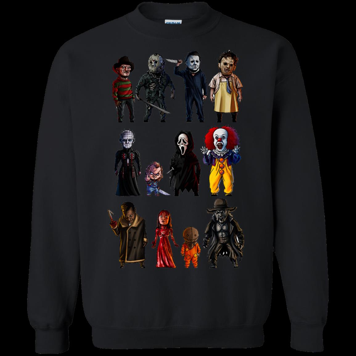Icons Of Horror Slasher, Killers, Freddy Krueger, Jason Voorhees, Michael Myers, Leatherface, Pinhead Sweatshirt Moano Store