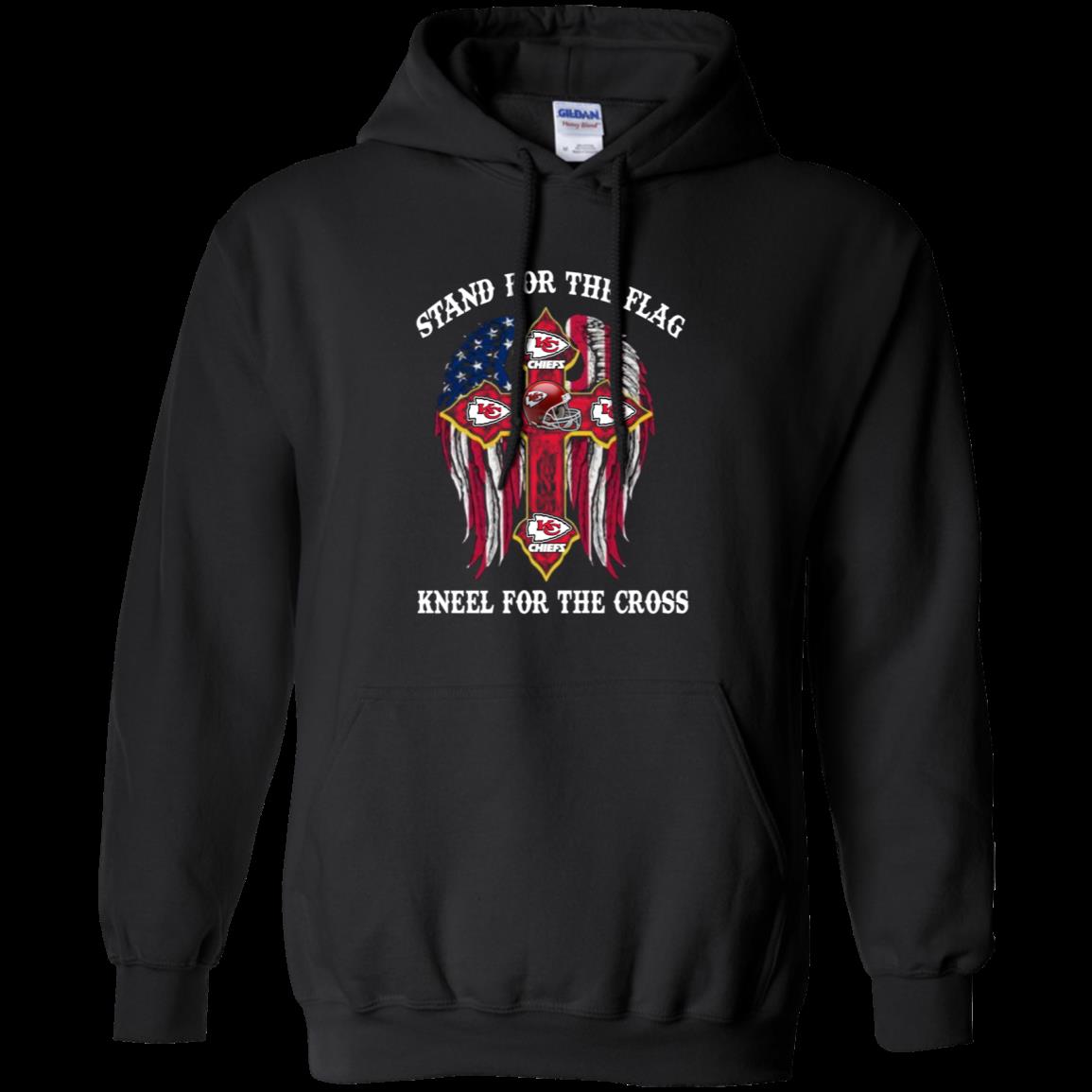 Kansas City Chiefs Stand For The Flag, Kneel For The Cross T Shirt Hoodie Moano Store