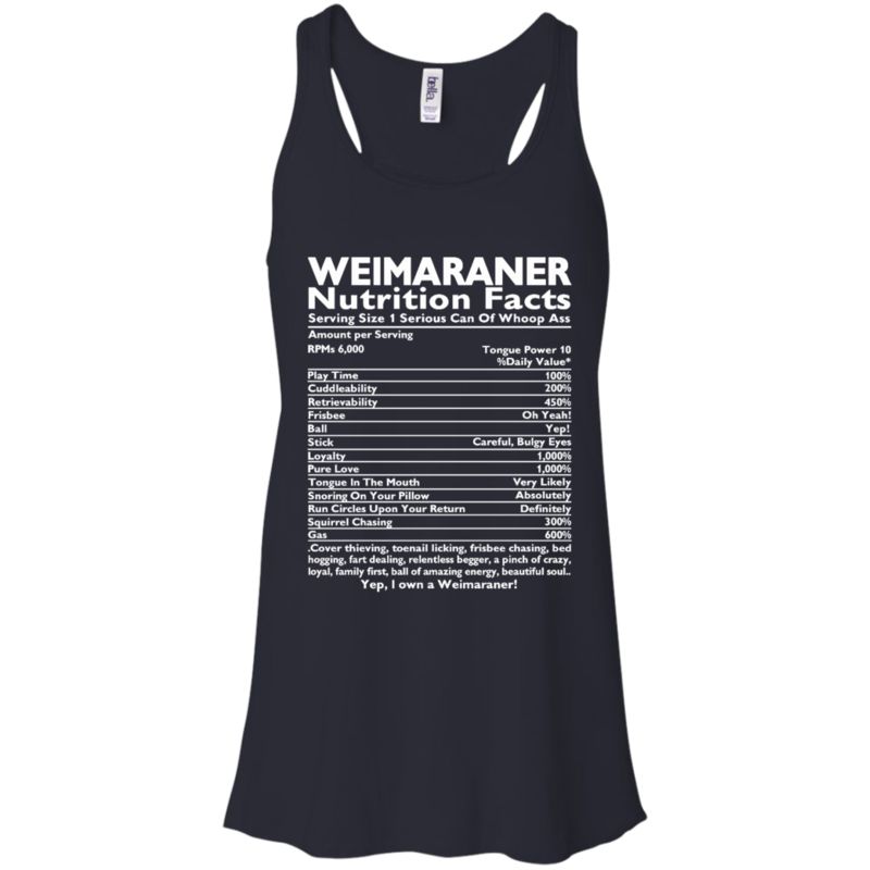 Weimaraner Nutrition Facts T Shirts 4 » Cool Gifts for You - Mfamilygift Weimaraner Nutrition Facts T Shirts 4