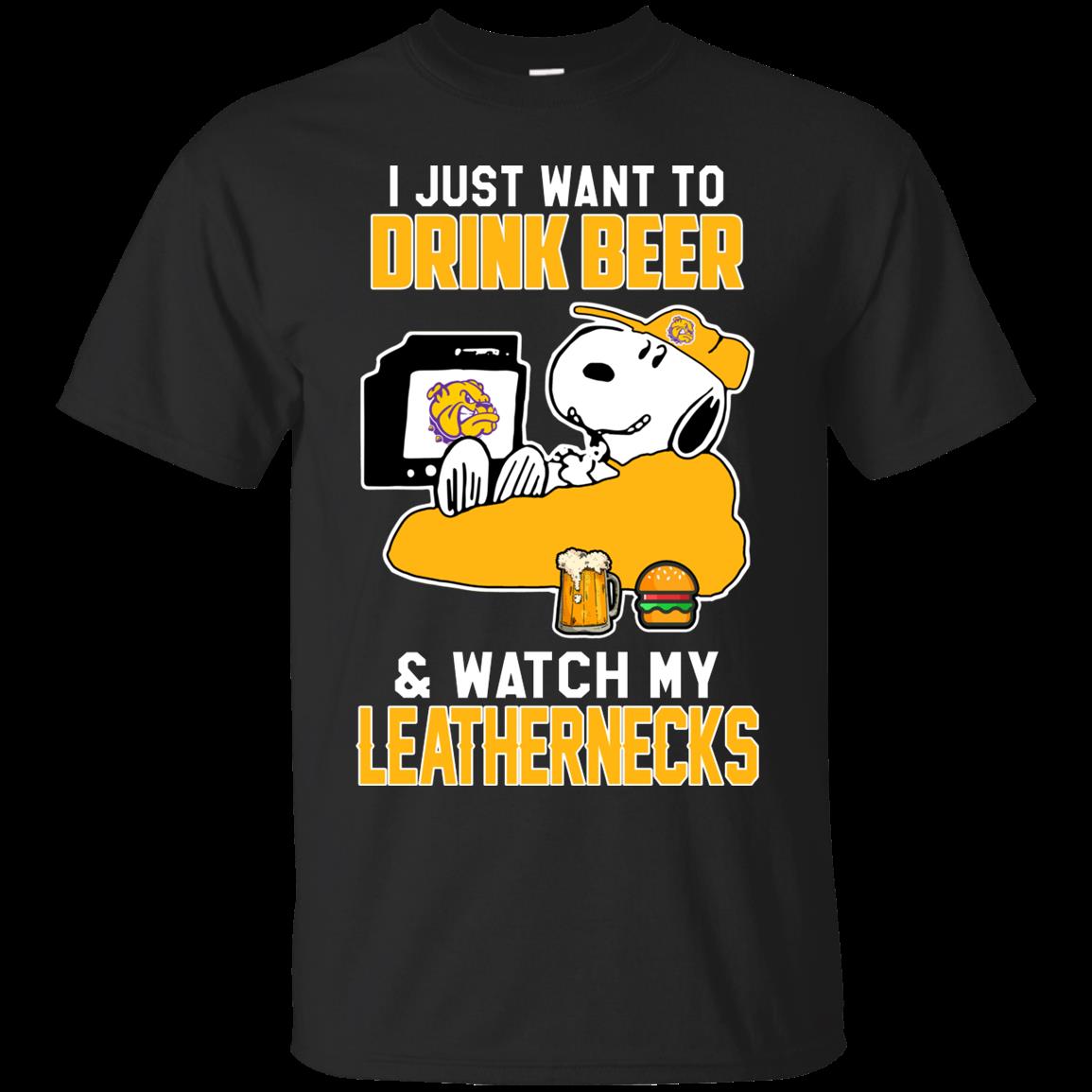 Western Illinois Leathernecks Snoopy Shirts Just Want To Drink Beer & Watch Western Illinois Leathernecks Snoopy Shirts Just Want To Drink Beer & Watch