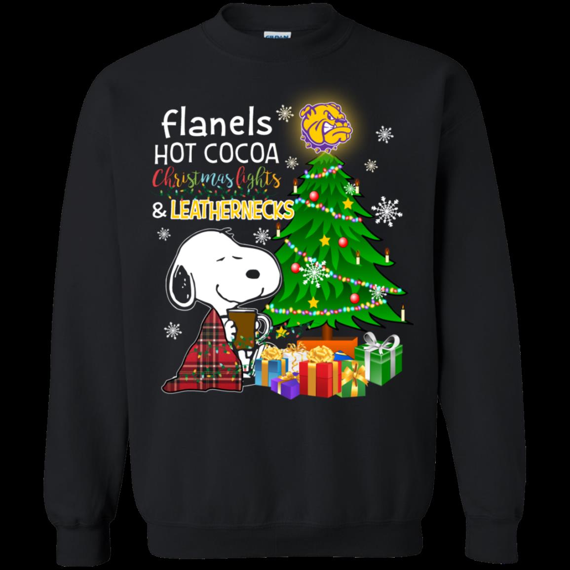 Western Illinois Leathernecks Snoopy Ugly Christmas Sweater Flanels Hot Cocoa Western Illinois Leathernecks Snoopy Ugly Christmas Sweater Flanels Hot Cocoa