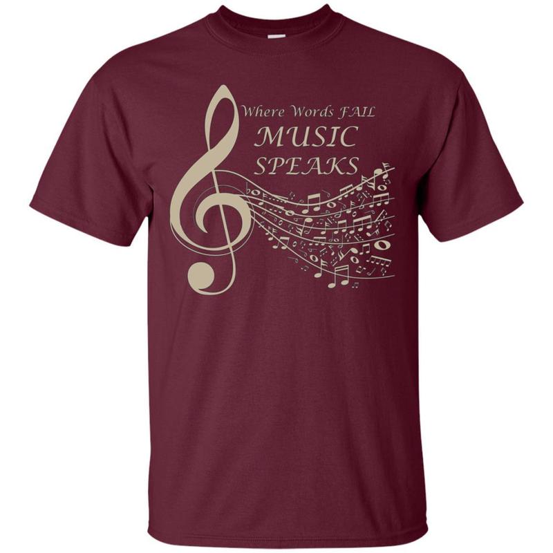 Where Words Fail Music Speaks Musical T-Shirt Music Notes 2 » Cool Gifts for You - Mfamilygift Where Words Fail Music Speaks Musical T-Shirt Music Notes 2