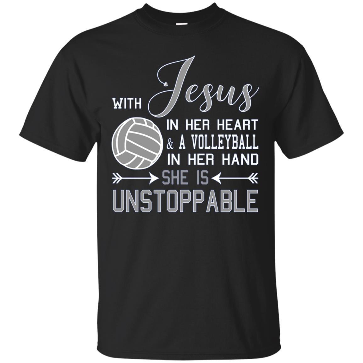 With Jesus In Her Heart & A Volleyball Long Sleeve T-Shirt