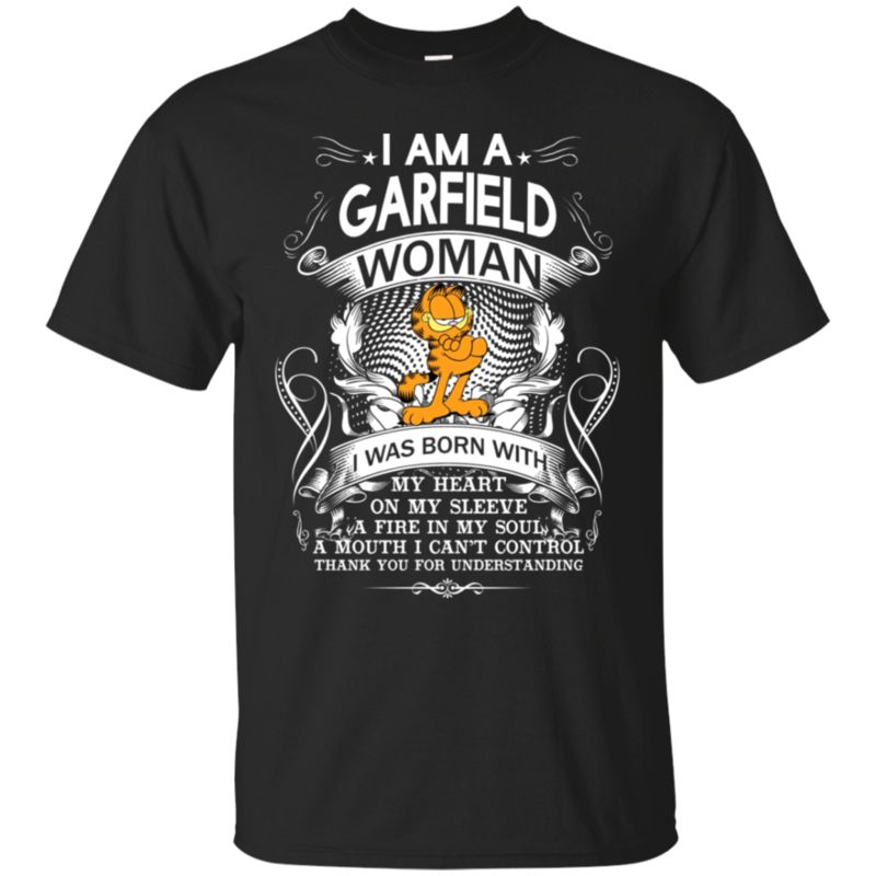 Woman Garfield I Was Born With My Heart On My Sleeve T Shirt Hoodies Sweatshirt