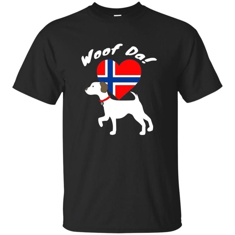 Woof Da Dog Norwegian Norway Scandinavian Heart Funny Tee