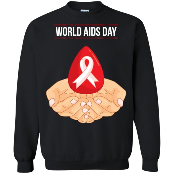World Aids Day Shirt, Blood Drop In Hand Aids Day Awareness Sweatshirt