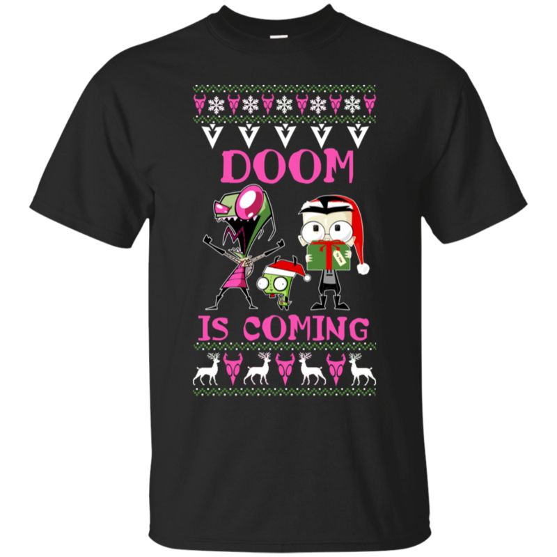 Zim Invader Ugly Christmas Sweater Doom Is Coming T Shirt Hoodies Sweatshirt