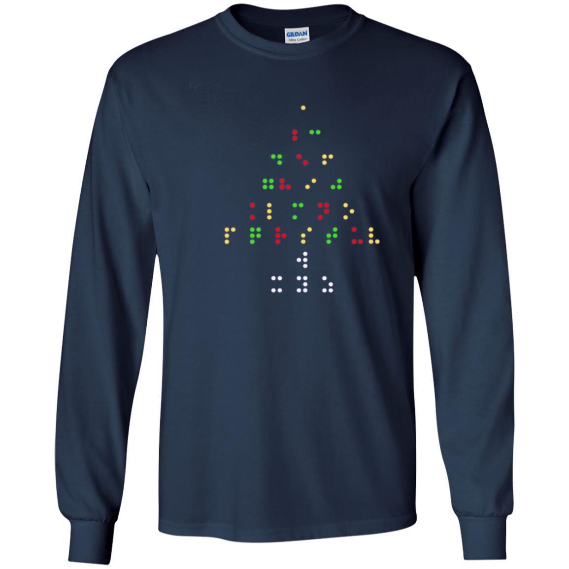 Braille Alphabet Christmas Tree T-shirt Gift Apparel 3 » Cool Gifts for You - Mfamilygift Braille Alphabet Christmas Tree T-shirt Gift Apparel 3