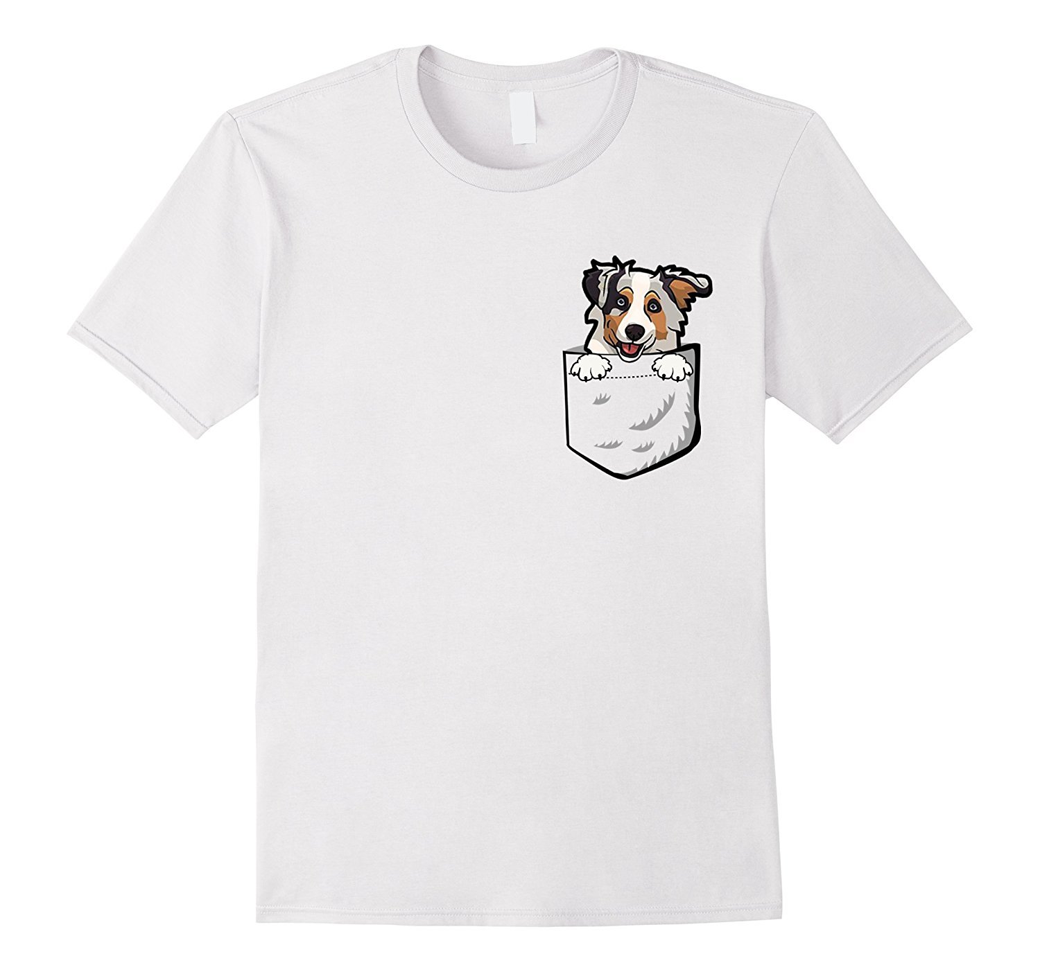 Adorable Little Australian Shepherd In The Pocket T-shirt 1 » Cool Gifts for You - Mfamilygift Adorable Little Australian Shepherd In The Pocket T-shirt 1
