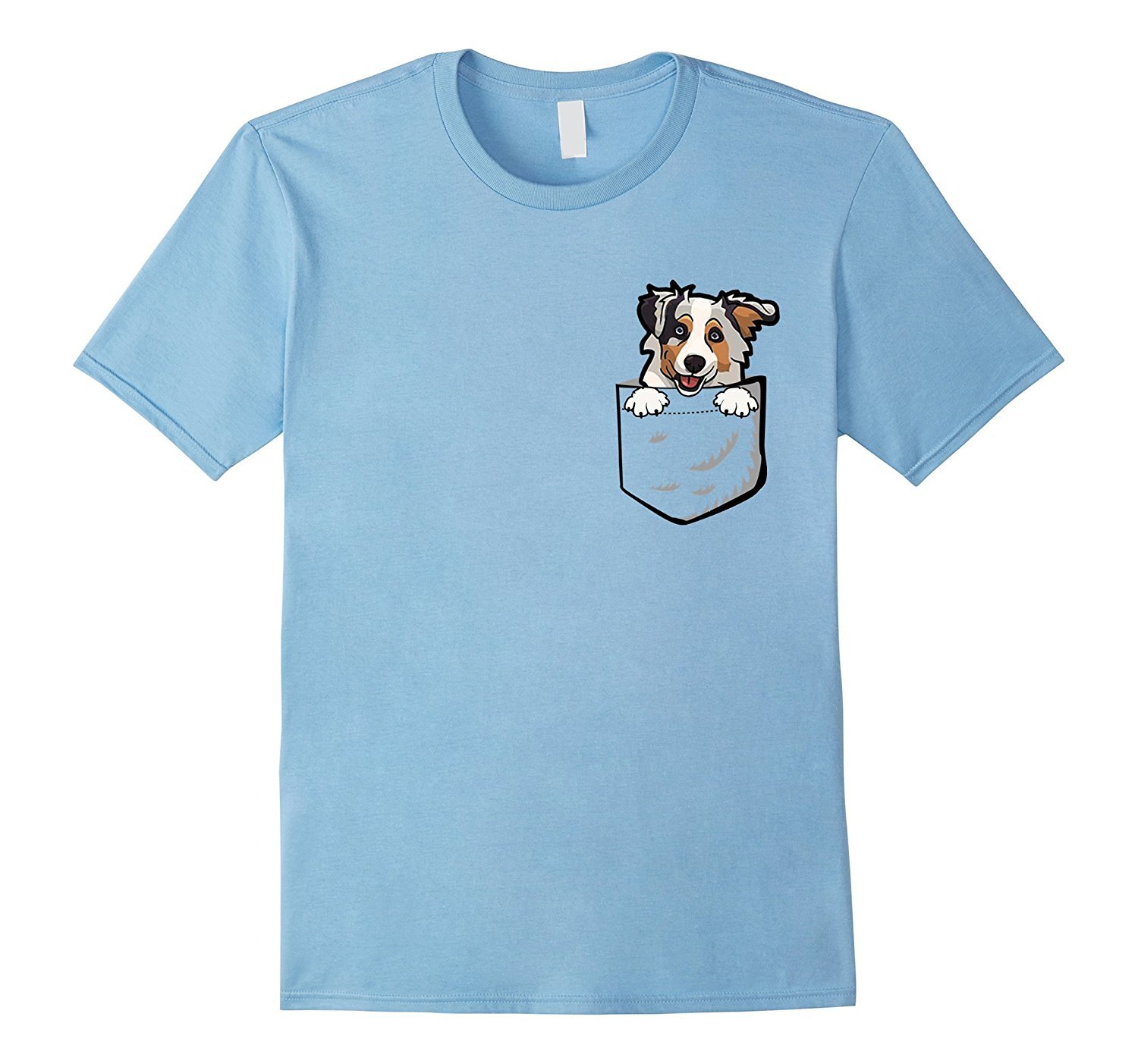 Adorable Little Australian Shepherd In The Pocket T-shirt 2 » Cool Gifts for You - Mfamilygift Adorable Little Australian Shepherd In The Pocket T-shirt 2