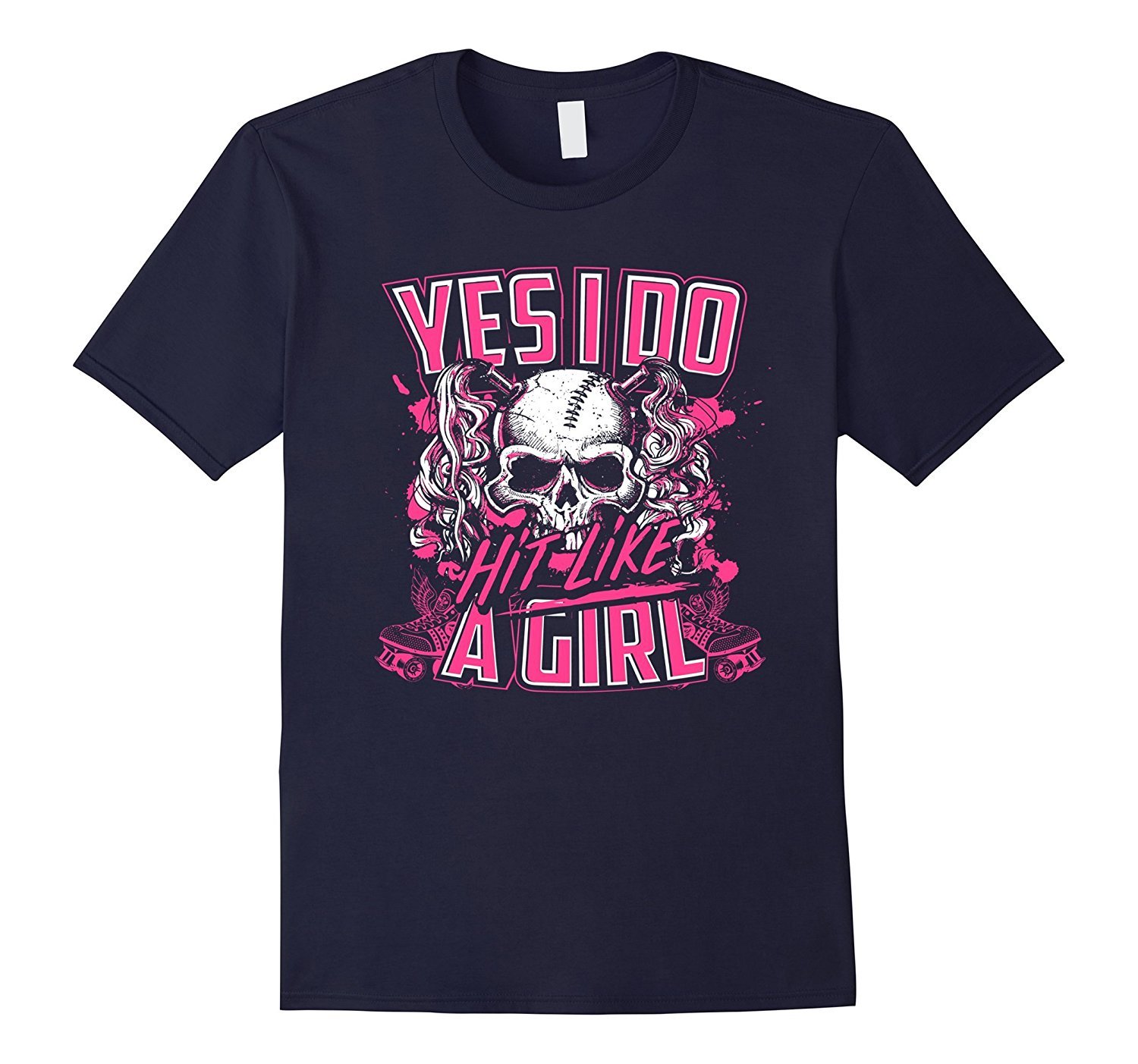 Yes I Do Hit Like A Girl Roller Derby Girl Skull T-Shirt 1 » Cool Gifts for You - Mfamilygift Yes I Do Hit Like A Girl Roller Derby Girl Skull T-Shirt 1