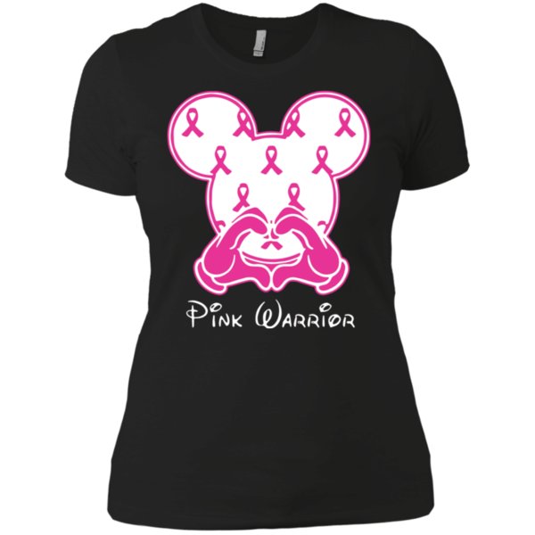Breast Cancer Mickey Mouse Pink Warrior Shirt Ladies? Boyfriend Shirt Breast Cancer Mickey Mouse Pink Warrior Shirt Ladies? Boyfriend Shirt