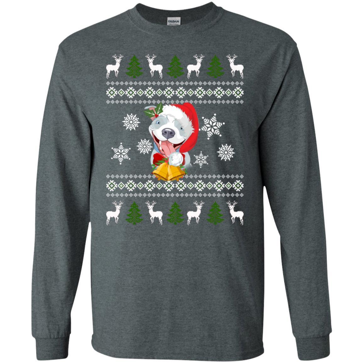 Bull Terrier Santa Hat Christmas Ugly T-shirt 2 » Cool Gifts for You - Mfamilygift Bull Terrier Santa Hat Christmas Ugly T-shirt 2