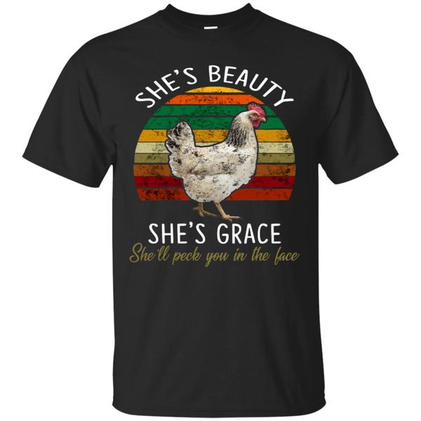 Buy Shes Beauty Shes Grace Shell Peck You In The Face White Chicken Shirt
