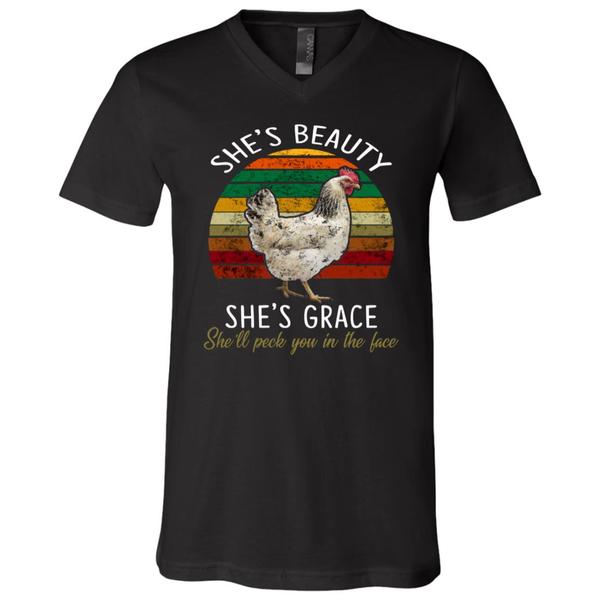 Buy Shes Beauty Shes Grace Shell Peck You In The Face White Chicken Shirt 1 » Cool Gifts for You - Mfamilygift Buy Shes Beauty Shes Grace Shell Peck You In The Face White Chicken Shirt 1