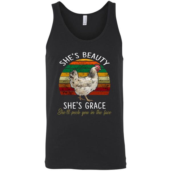Buy Shes Beauty Shes Grace Shell Peck You In The Face White Chicken Shirt 2 » Cool Gifts for You - Mfamilygift Buy Shes Beauty Shes Grace Shell Peck You In The Face White Chicken Shirt 2