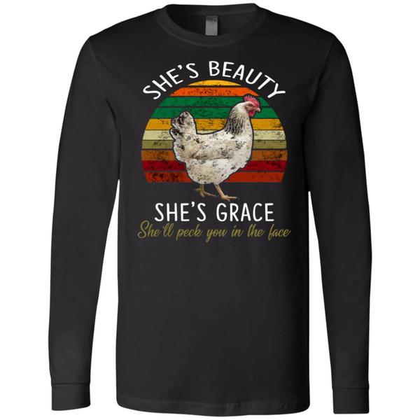 Buy Shes Beauty Shes Grace Shell Peck You In The Face White Chicken Shirt 3 » Cool Gifts for You - Mfamilygift Buy Shes Beauty Shes Grace Shell Peck You In The Face White Chicken Shirt 3