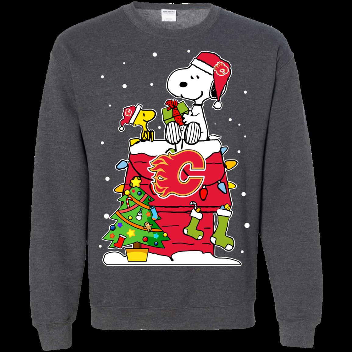 Calgary Flames Ugly Christmas Sweaters Snoopy Hoodies Sweatshirts 2 » Cool Gifts for You - Mfamilygift Calgary Flames Ugly Christmas Sweaters Snoopy Hoodies Sweatshirts 2