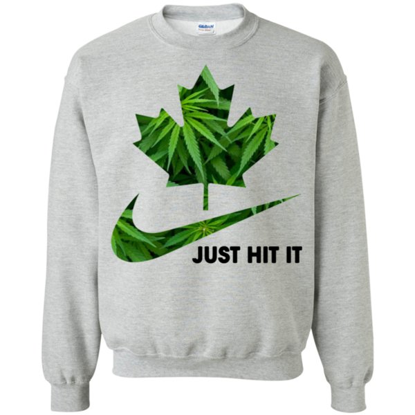 Cannabis Maple Leaf Nike Logo Just Hit It Shirt Sweatshirt