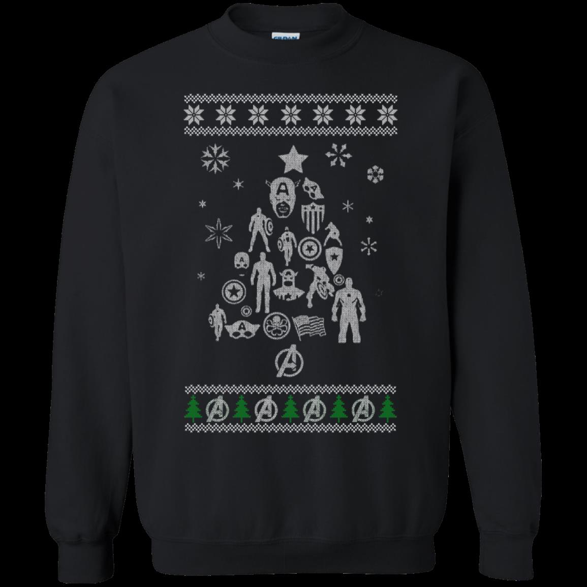 Captain America Avengers Ugly Christmas Sweater Xmas Tree