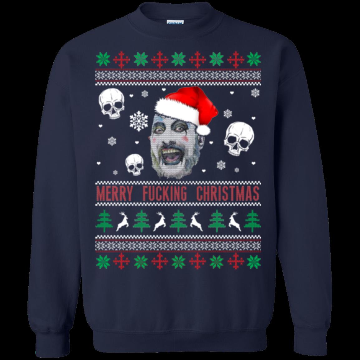 Captain Spaulding Merry Fucking Christmas Ugly Christmas Sweater Shirts T Shirt Hoodies Sweatshirt 1 » Cool Gifts for You - Mfamilygift Captain Spaulding Merry Fucking Christmas Ugly Christmas Sweater Shirts T Shirt Hoodies Sweatshirt 1