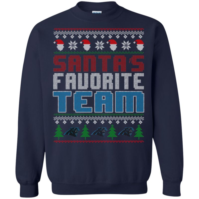 Carolina Panthers Ugly Christmas Sweater Santa Favorite Team 1 » Cool Gifts for You - Mfamilygift Carolina Panthers Ugly Christmas Sweater Santa Favorite Team 1