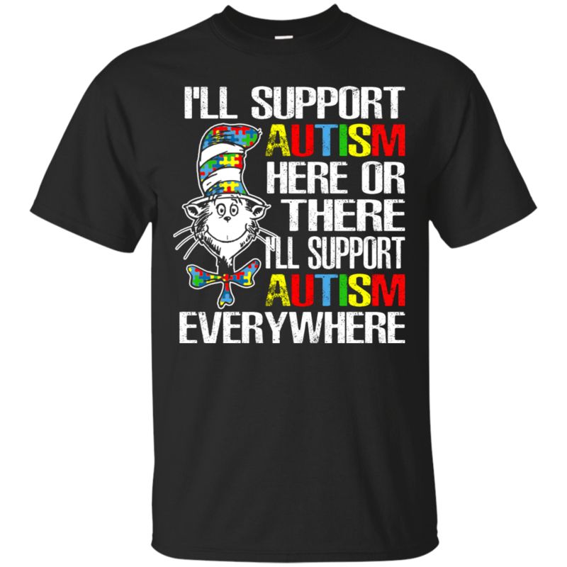 Cat In The Hat Autism Shirts I?ll Support Autism Everywhere Cat In The Hat Autism Shirts I?ll Support Autism Everywhere