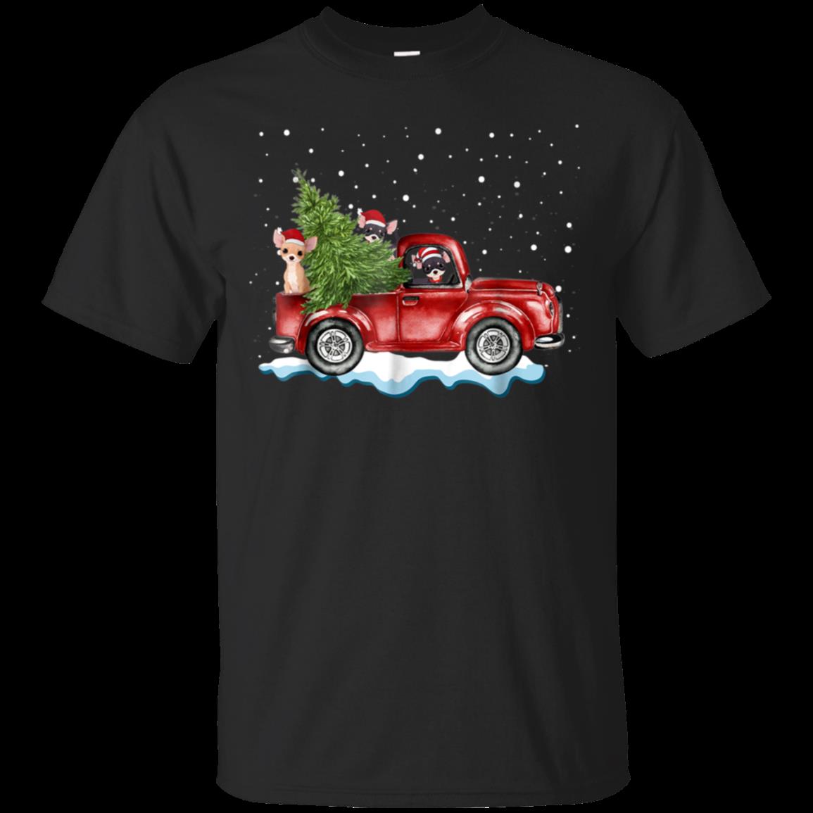 Chihuahua Dogs Ride Red Truck Christmas Shirt Xmas Gifts Cotton Shirt Chihuahua Dogs Ride Red Truck Christmas Shirt Xmas Gifts Cotton Shirt