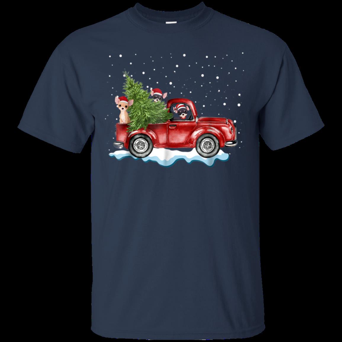 Chihuahua Dogs Ride Red Truck Christmas Shirt Xmas Gifts Cotton Shirt 1 » Cool Gifts for You - Mfamilygift Chihuahua Dogs Ride Red Truck Christmas Shirt Xmas Gifts Cotton Shirt 1
