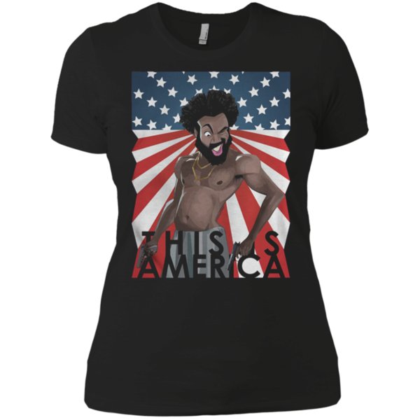 Childish Gambino This Is America American Flag Shirt Ladies? Boyfriend Shirt