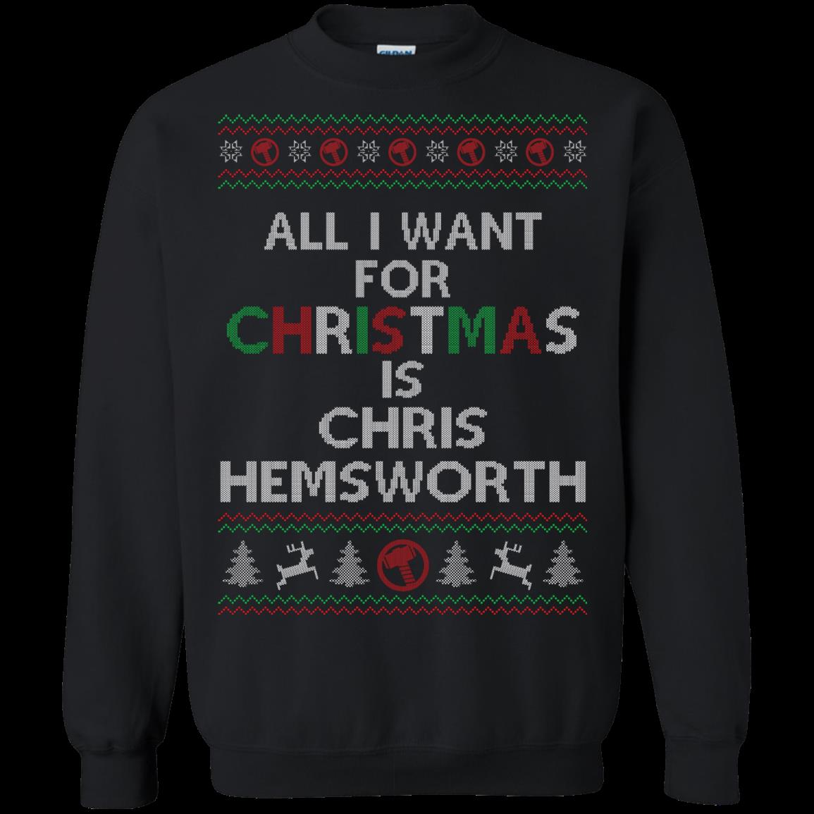 Chris Hemsworth Ugly Christmas Sweater All I Want For Christmas Is Chris Hemsworth