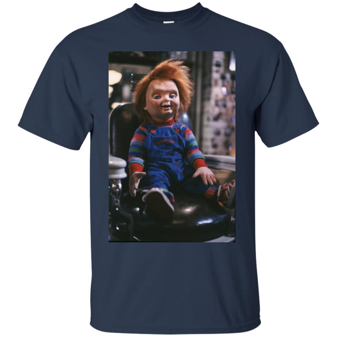 Chucky Sitting In Barber Chair T-shirt 1 » Cool Gifts for You - Mfamilygift Chucky Sitting In Barber Chair T-shirt 1