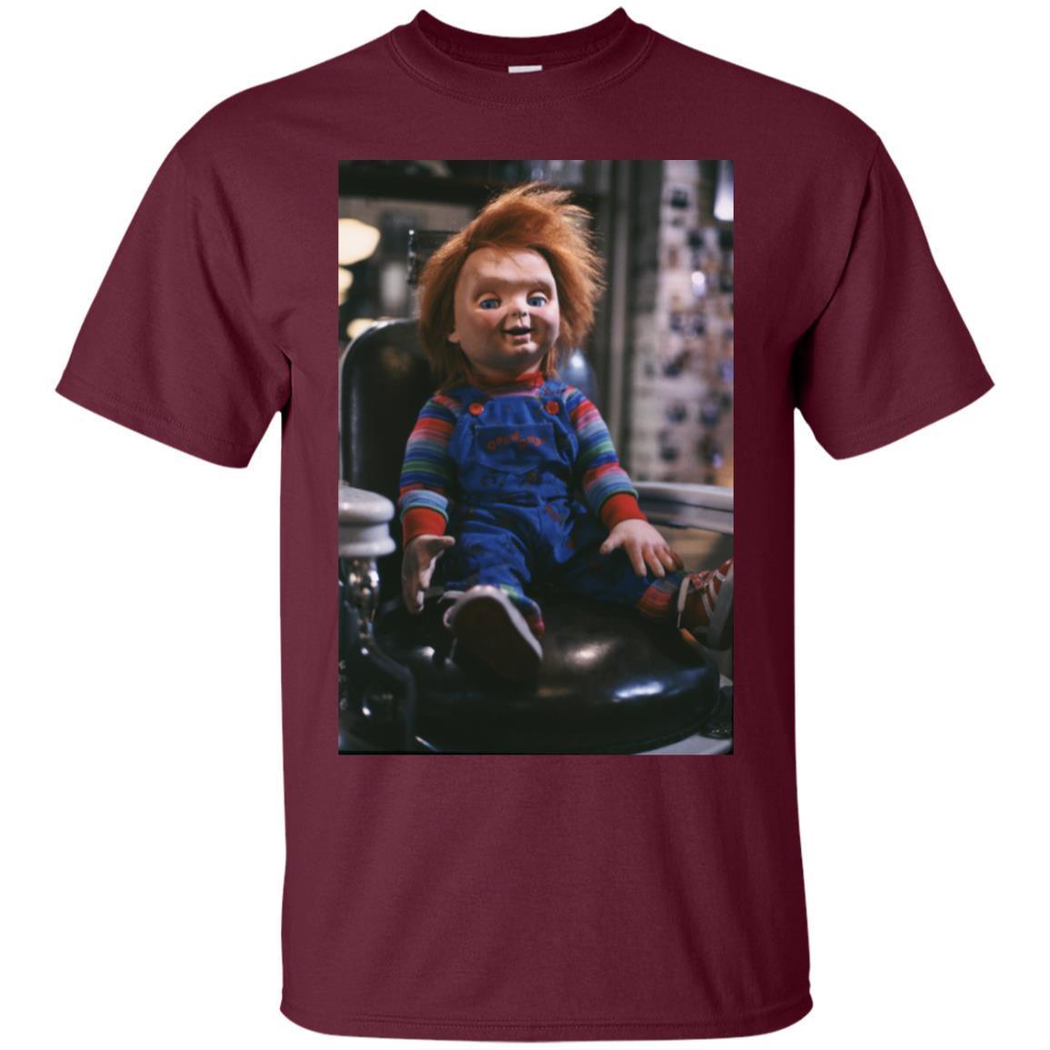 Chucky Sitting In Barber Chair T-shirt 2 » Cool Gifts for You - Mfamilygift Chucky Sitting In Barber Chair T-shirt 2