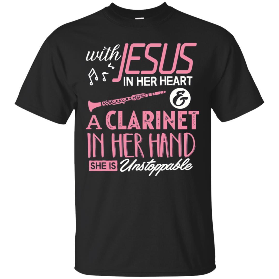 Clarinet Shirt With Jesus In Her Heart Clarinet Band Gifts