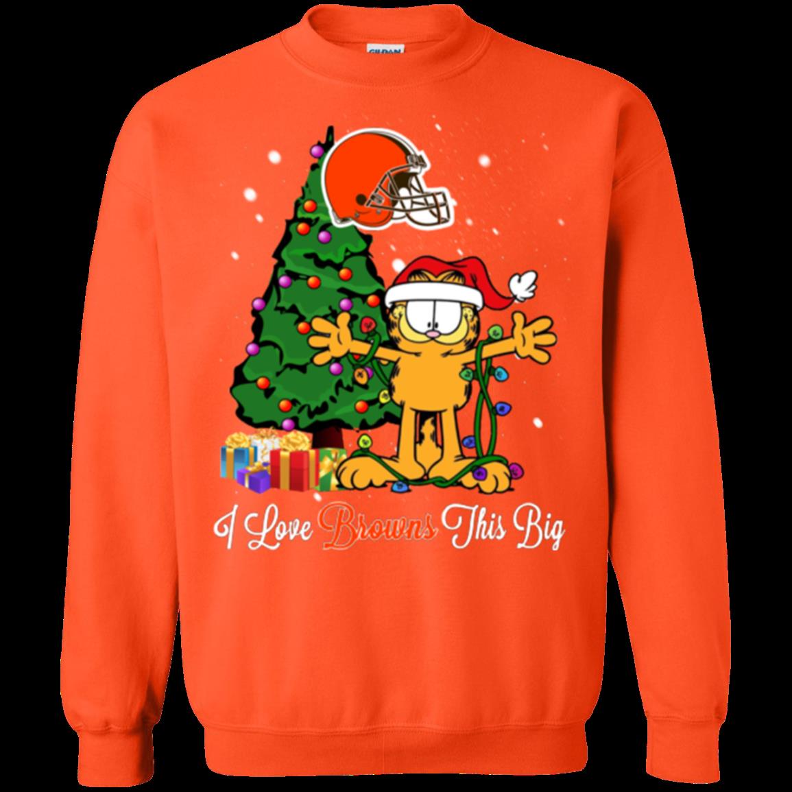 Cleveland Browns Garfield Ugly Christmas Sweaters 1 » Cool Gifts for You - Mfamilygift Cleveland Browns Garfield Ugly Christmas Sweaters 1