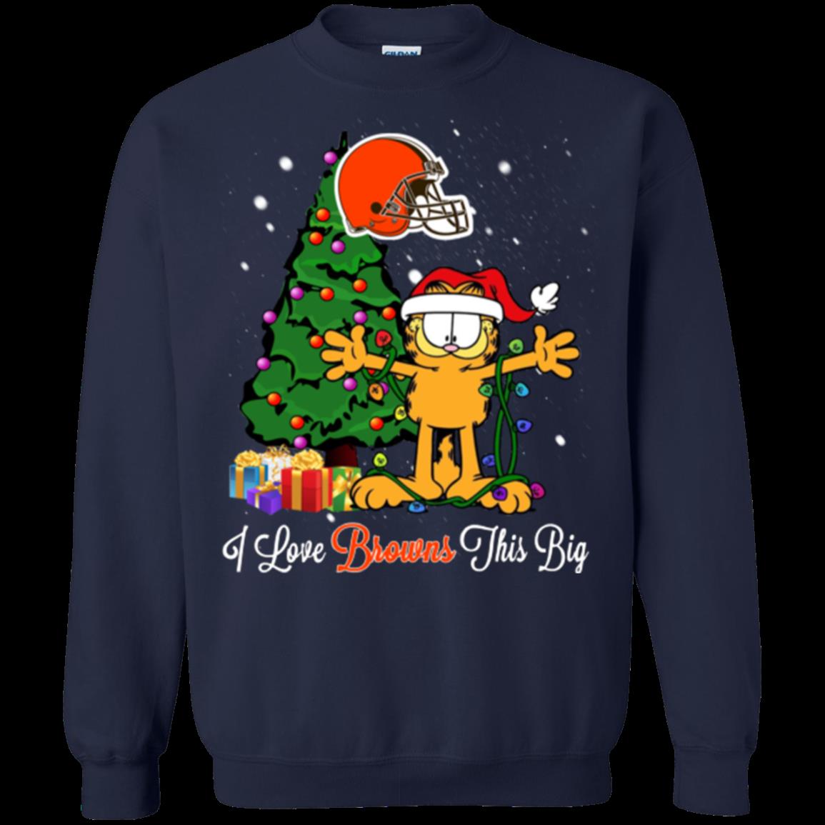 Cleveland Browns Garfield Ugly Christmas Sweaters 2 » Cool Gifts for You - Mfamilygift Cleveland Browns Garfield Ugly Christmas Sweaters 2