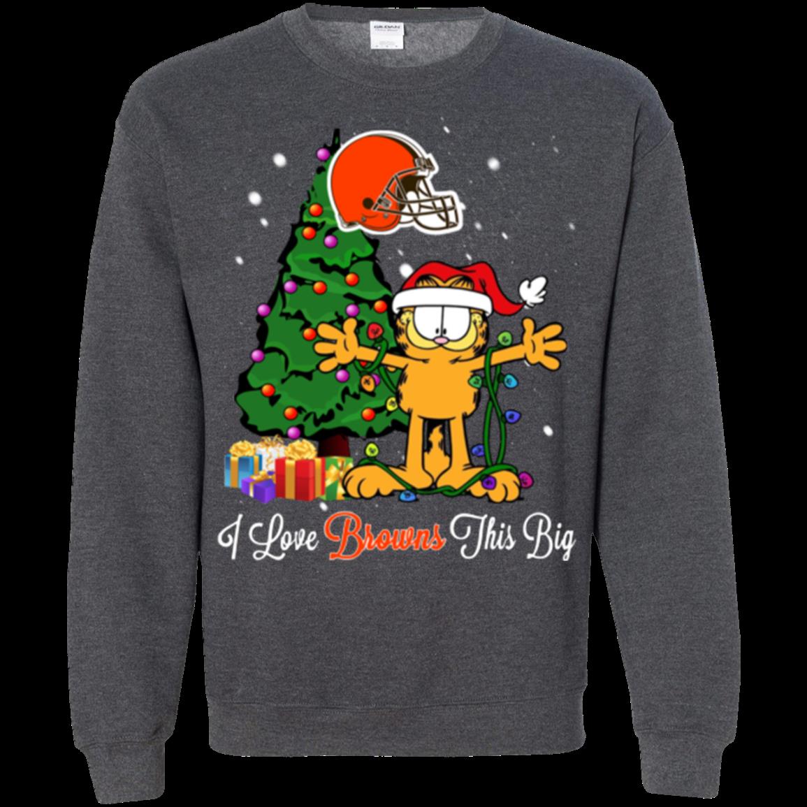 Cleveland Browns Garfield Ugly Christmas Sweaters 3 » Cool Gifts for You - Mfamilygift Cleveland Browns Garfield Ugly Christmas Sweaters 3