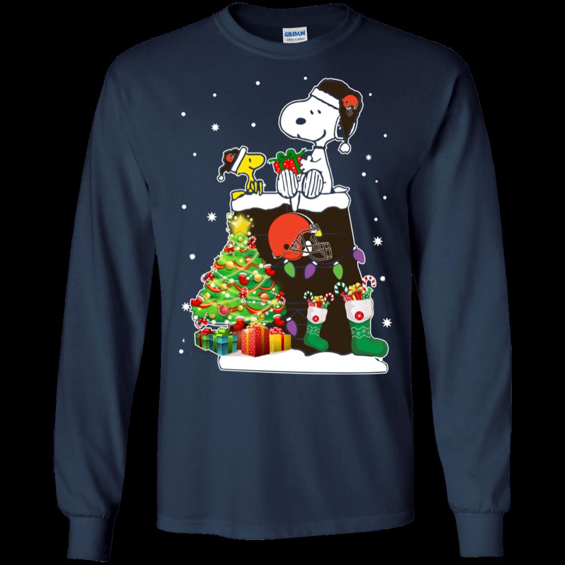Cleveland Browns Snoopy & Woodstock Christmas Shirt Ultra Cotton Shirt 1 » Cool Gifts for You - Mfamilygift Cleveland Browns Snoopy & Woodstock Christmas Shirt Ultra Cotton Shirt 1